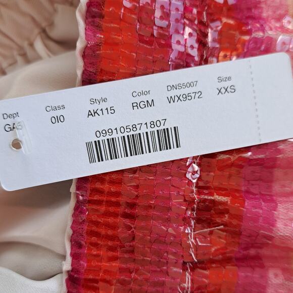 NEW J CREW COLLECTION Sequin Rainbow Stripe Midi Skirt Size XXS - Picture 8 of 10